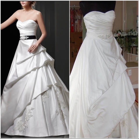 Black or white sash! ivory Satin  & formal sash - Picture 2 of 15